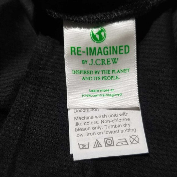 New J. Crew Women Medium Black Ruffle-Sleeve Blouse Top Embroidered Eyelet AR971 - Picture 5 of 8